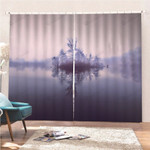 Winter Island On The Lake Blackout Thermal Grommet Window Curtain