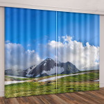 Mountains And Grassland Blackout Thermal Grommet Window Curtain