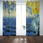 3d Peony Above Water Printed Window Curtains