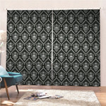 Black And White Pattern With Embroidery Patterns Blackout Thermal Grommet Window Curtain