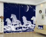 Unicorn In The Night Printed Window Curtains