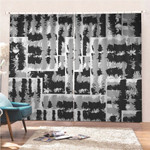 Ikat Ogee Textile Design Blackout Thermal Grommet Window Curtain