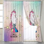 I Smell Rainbow Unicorn Printed Window Curtains
