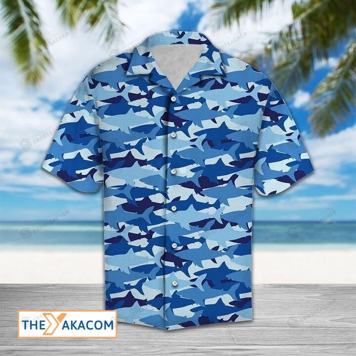 Amazing Camouflage Shark Hawaii Hawaiian Shirt
