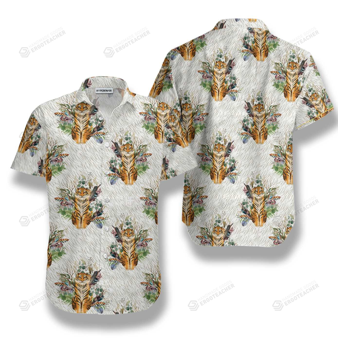 Floral Boho Tiger Hawaiian Shirt