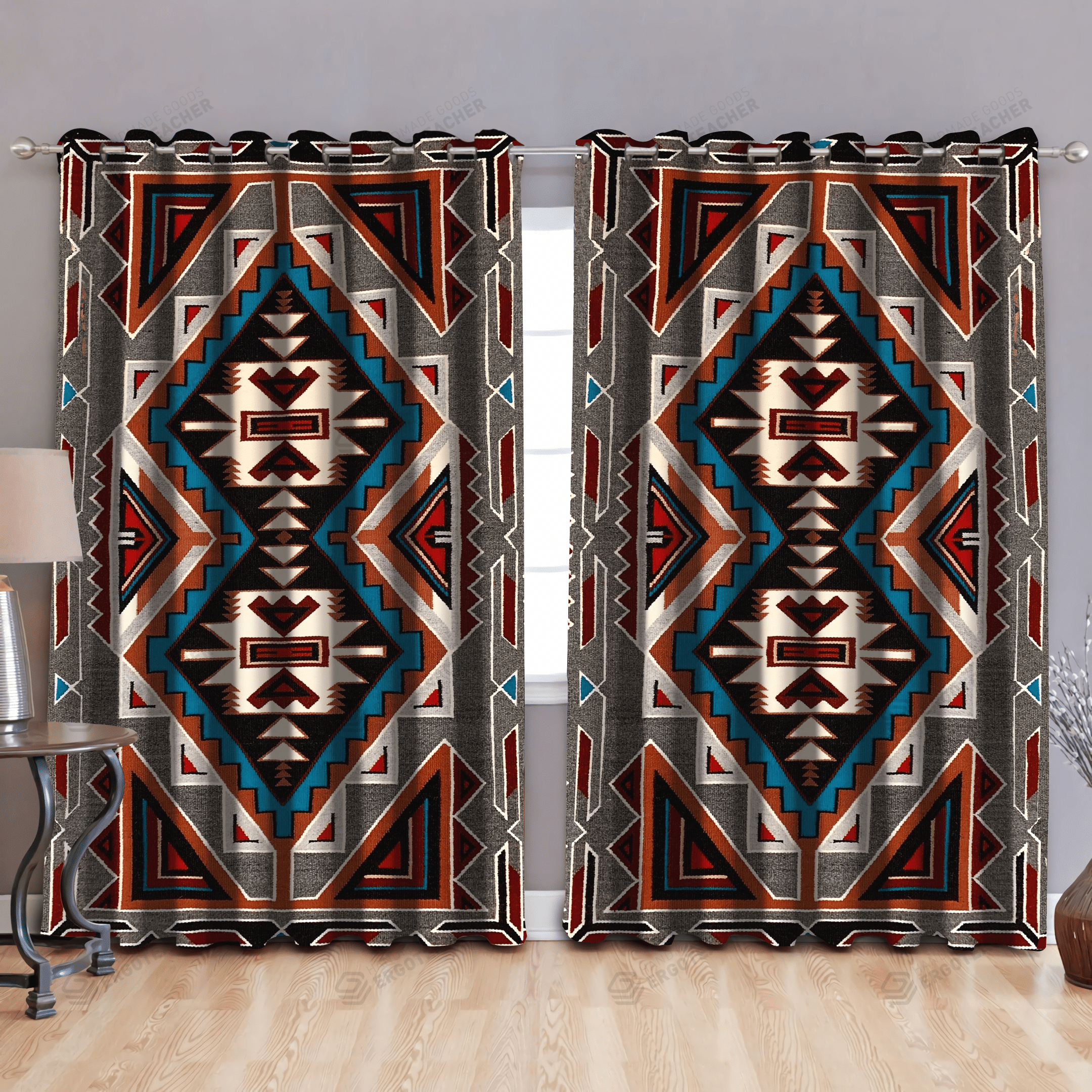 Native American Aesthetic Patterns Blackout Thermal Grommet Window Curtains