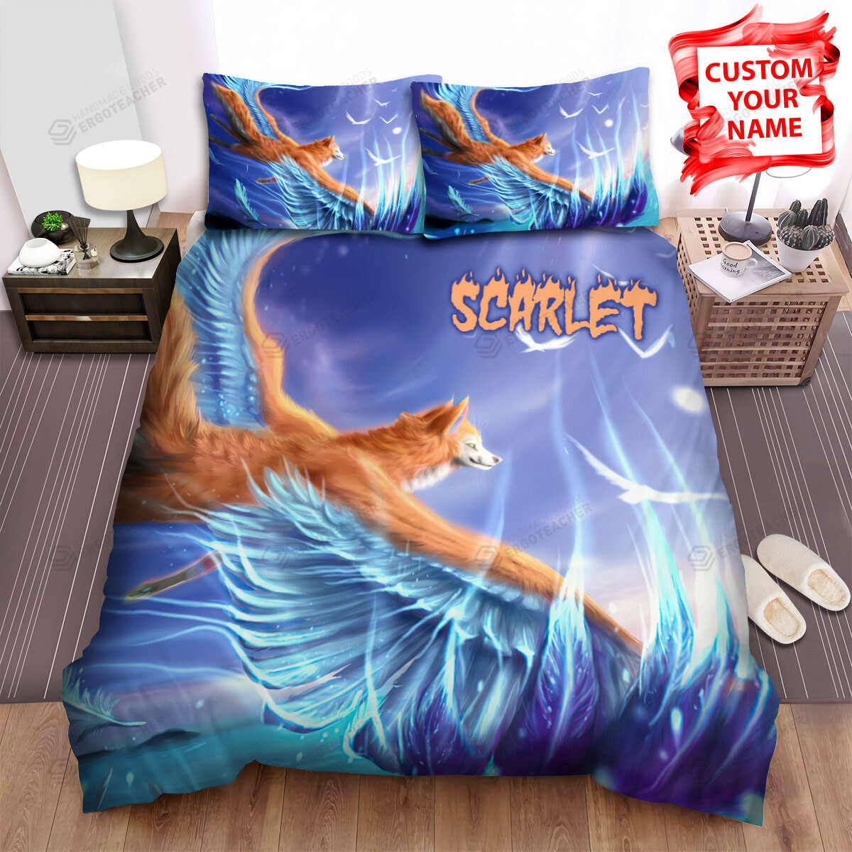 Personalized The Fox Flying With His Wings Bed Sheets Spread Duvet Cover Bedding Sets