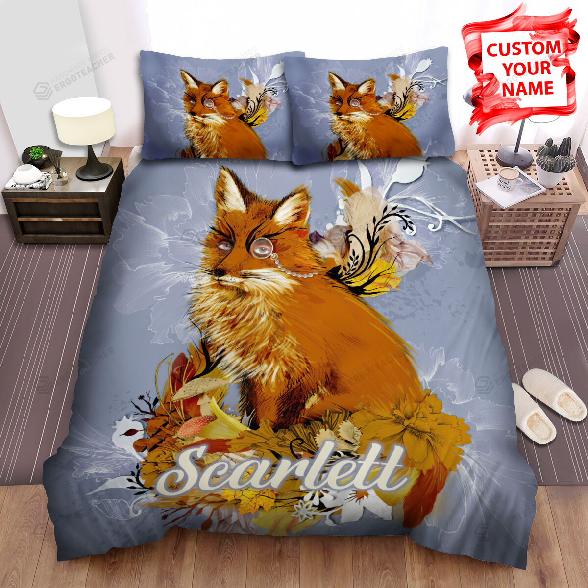 Personalized The Fox And His Monoclope Bed Sheets Spread Duvet Cover Bedding Sets