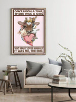 Animals Once upon a time Girl who love animals wall art poster