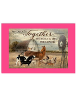 And So Together We Built A Life We Loved At Farmhouse With Cattle Poster Gift For Farm Animal Lovers
