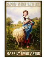 And She Lived Happily Ever After Sheep Lady Poster Gift For Animal Breeders Famer Lovers
