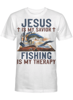 Jesus Is My Savivor Fishing Is My Therapy Classic T-Shirt AT1504-03