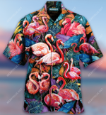 Coloful Flamngo In Tropical Hawaiian Shirt  AT2704-01