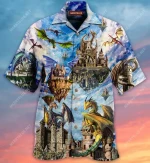 Fantasy Dragon Castle In The Sky Hawaiian Shirt  AT0405-02