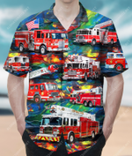 Firefighter Trucks Brave Just Like My Dad Hawaiian Shirt AT0406-02