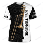 BEAUTIFUL BLACK TROMBONE  3D ALL OVER PRINTED SHIRTS   AT0107-01
