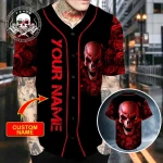 Skull Ghost Rose Blood Personalized Baseball Jersey AT1806-05