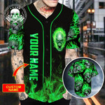 Skull Ghost Green Personalized Baseball Jersey AT0607-06