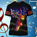 LOVE JAZZ SAXOPHONE MUSIC 3D T-SHIRT  AT0907-10