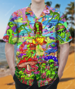 Stay Trippy Little Hippie Alien UFO Unisex Hawaiian Shirt  AT1007-07