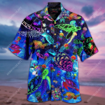Amazing Sea Turtle Glowing Unisex Hawaiian Shirt  AT1307-06