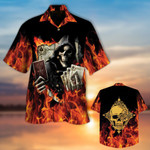 GOLDEN POKER SKULL Hawaiian Shirt  AT1307-13