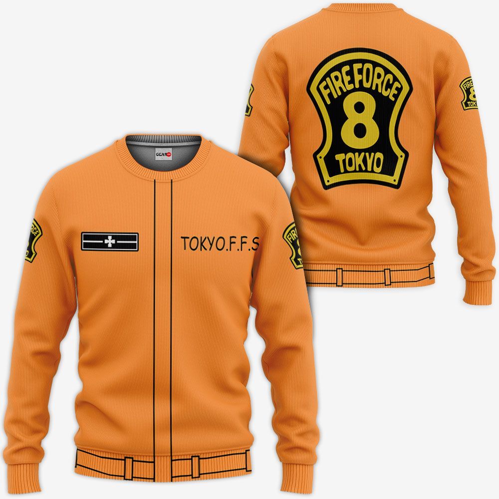 NEW Special Fire Force Company 8 Casual Uniform Fire Force Anime Full Printed 3D Sweater, Hoodie2