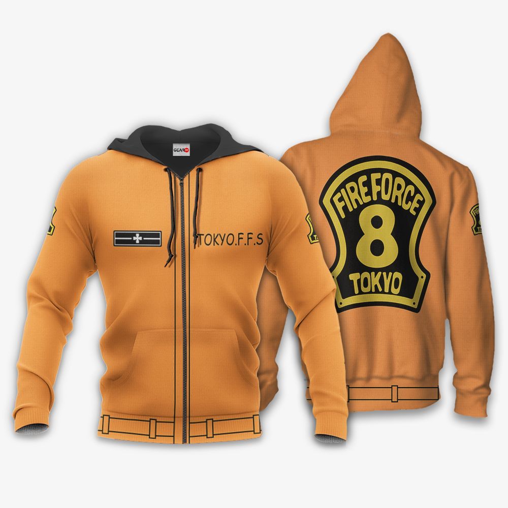 NEW Special Fire Force Company 8 Casual Uniform Fire Force Anime Full Printed 3D Sweater, Hoodie1