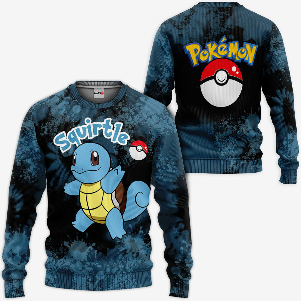 NEW Squirtle Pokemon Anime Tie Dye Style Full Printed 3D Sweater, Hoodie2
