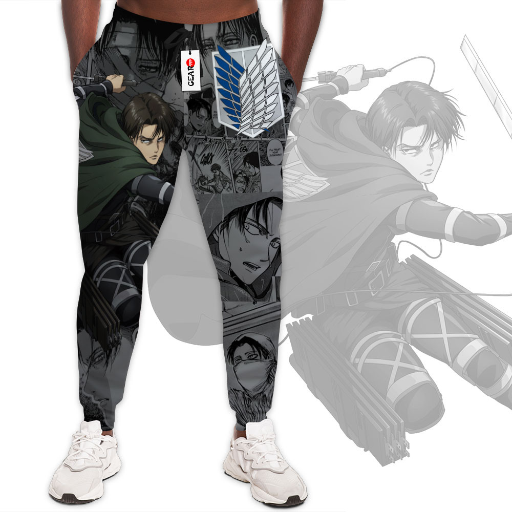 BEST Levi Ackerman Attack On Titan Anime Merch Manga Style Jogger Pants1