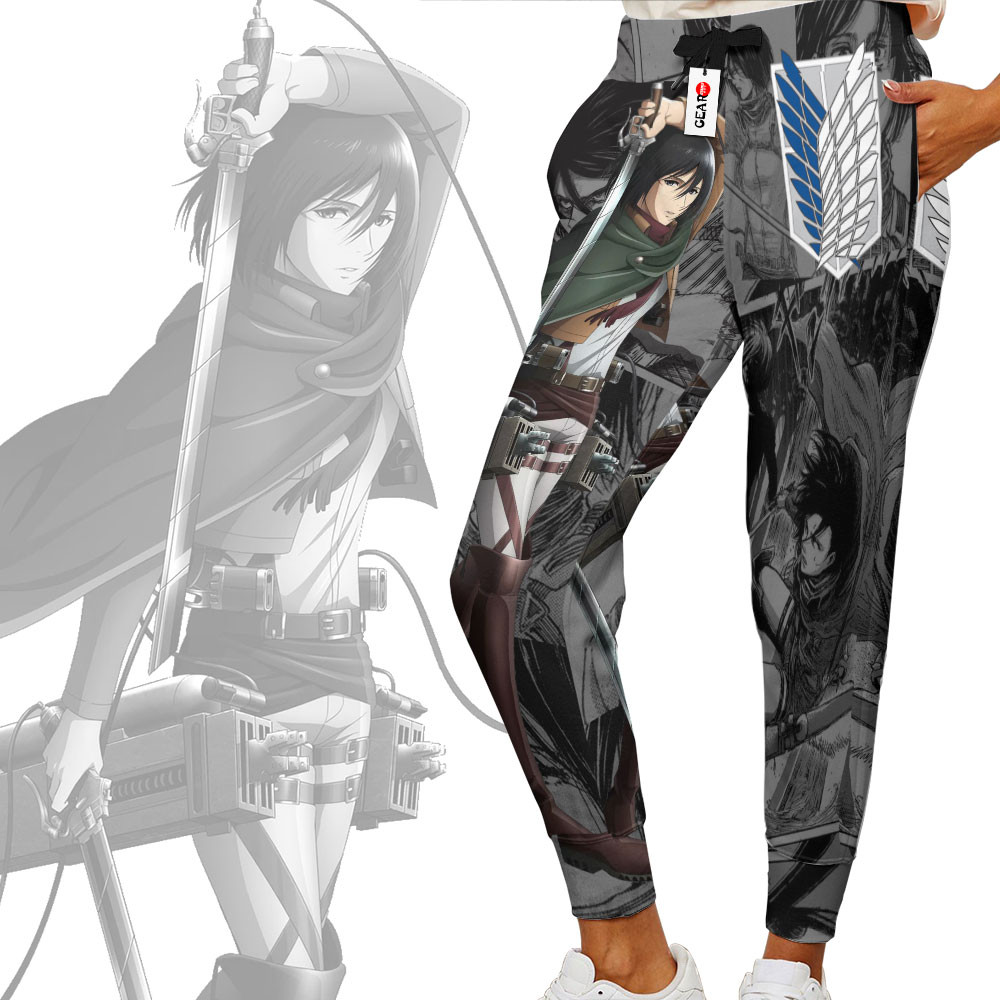 BEST Mikasa Ackerman Attack On Titan Anime Merch Manga Style Jogger Pants2