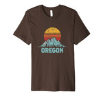 Vintage Oregon Retro Distressed Mountains Ski Tee