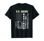 US ARMY Retired - Distressed American Flag Tee