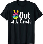 Peace Out 4th Grade Tie Dye Graduation Class Of 2021 Virtual T-Shirt