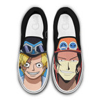 Sabo and Portgas Ace Slip On Sneakers Custom Anime One Piece Shoes