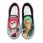 Chopper and Zoro Slip On Sneakers Custom Anime One Piece Shoes