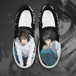 L Lawliet Slip On Sneakers Death Note Custom Anime Shoes