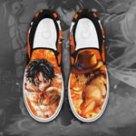 Portgas D Ace Slip On Sneakers One Piece Custom Anime Shoes