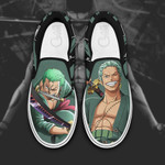 Roronoa Zoro Slip On Sneakers One Piece Custom Anime Shoes