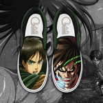 Eren Yeager Slip On Sneakers Custom Anime Attack On Tian Shoes