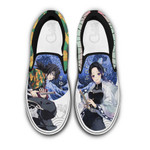 Giyuu and Shinobu Slip On Sneakers Custom Anime Demon Slayer Shoes