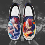 Shoto Todoroki Slip On Sneakers My Hero Academia Custom Anime Shoes