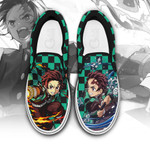 Tanjiro Slip On Sneakers Custom Anime Demon Slayer Custom Shoes