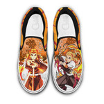 Rengoku Slip On Sneakers Custom Anime Demon Slayer Shoes