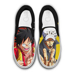 Luffy and Law Slip On Sneakers Custom Anime One Piece Shoes