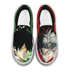 Yuno and Asta Slip On Sneakers Custom Anime Black Clover Shoes