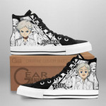 Norman High Top Shoes Custom Manga Anime The Promised Neverland Sneakers