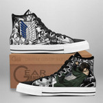 AOT Levi High Top Shoes Custom Anime Attack On Titan Sneakers