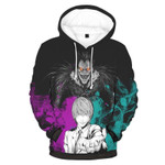 Death Note Light and Ryuk Smiling - Death Note Merchandise Hoodie