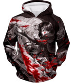 Attack on Titan Captain Levi Black and white Themed Hoodie